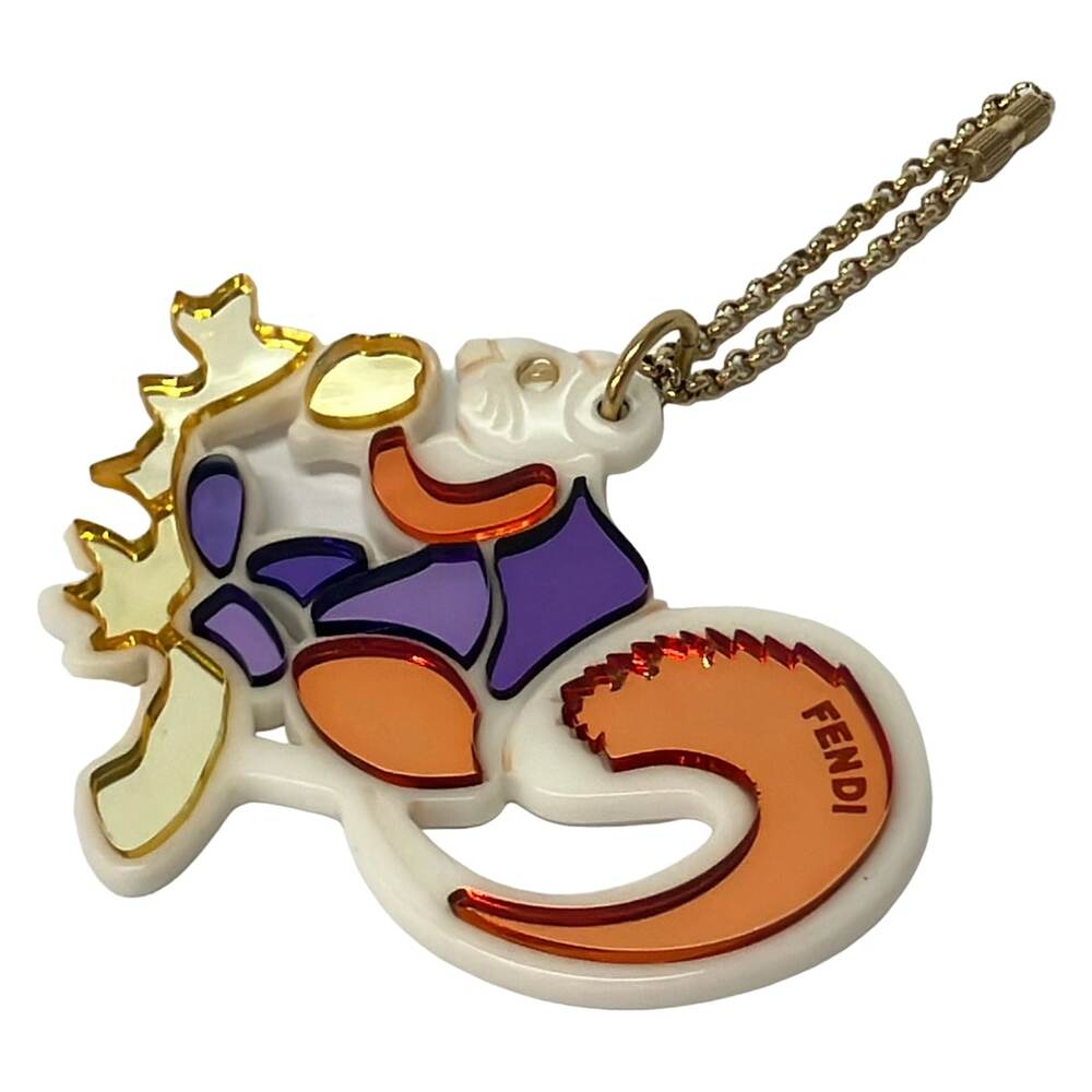 Fendi Bag Charm White Red Multi